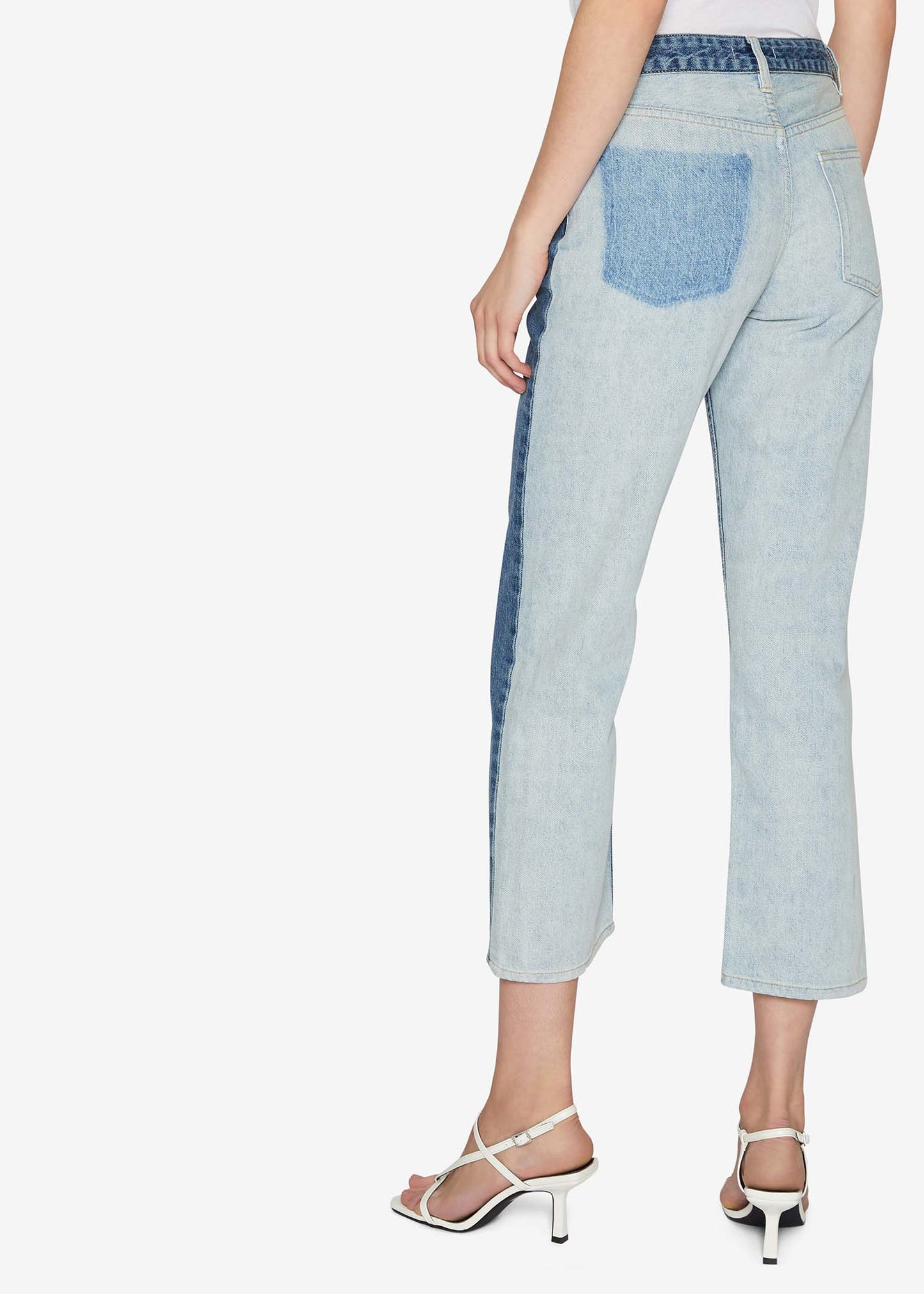 Cropped Two Tone Jeans